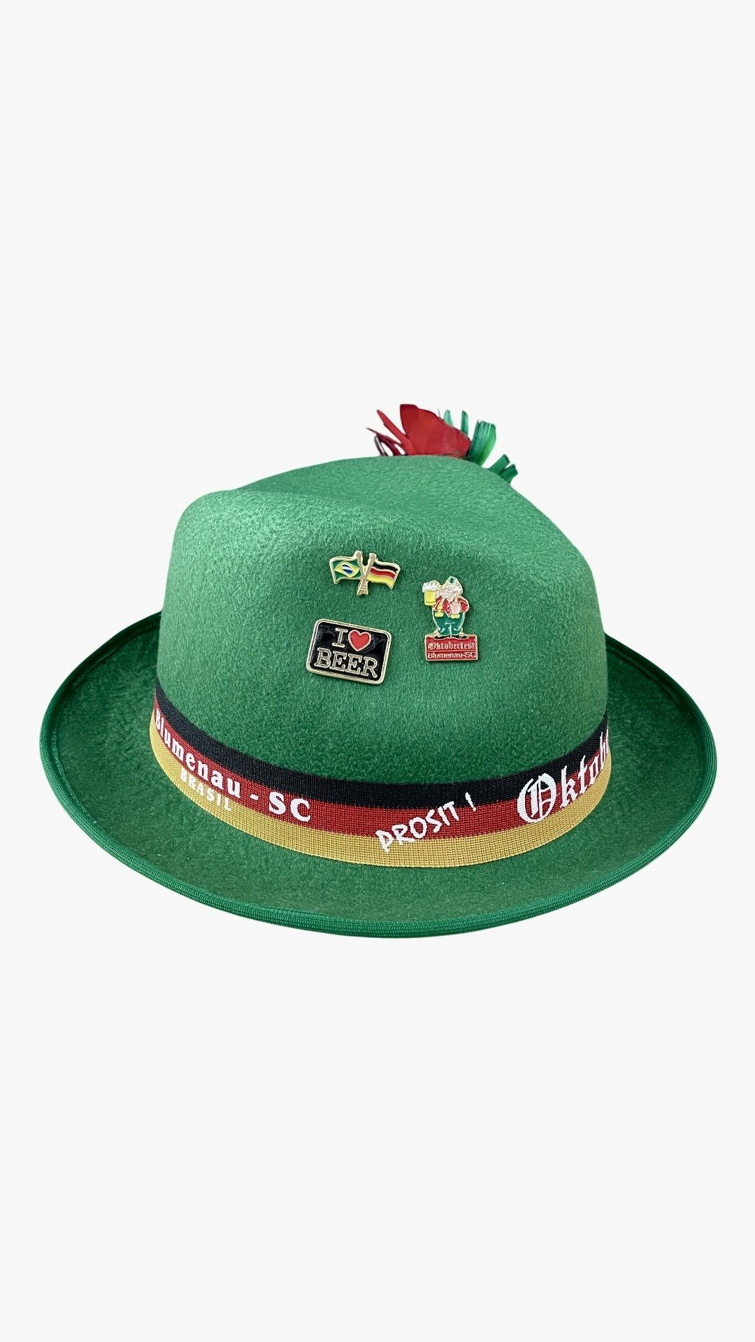Chapéu Típico Alemão de Feltro Oktoberfest Verde