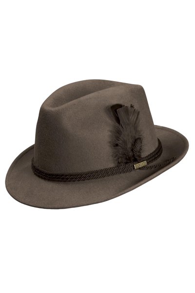 chapeu tiroles feltro de l tabaco ou marrom