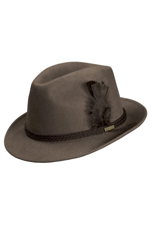 chapeu tiroles feltro de l tabaco ou marrom