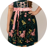 vestido avental cecilia azul petroleo detalhes