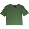 camiseta basica cropped verde jade frente